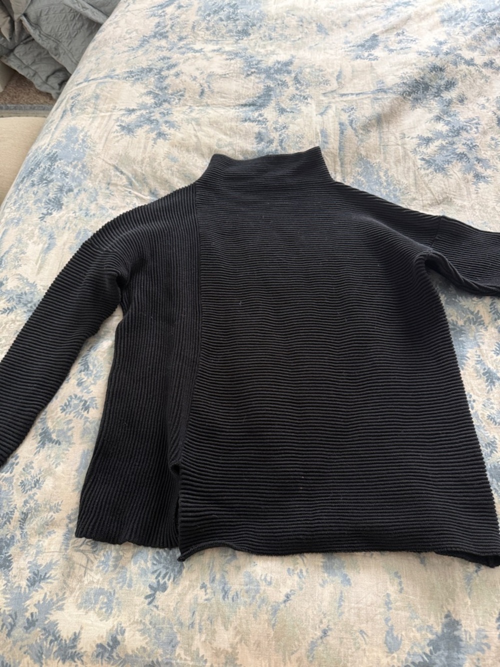 French Connection Black Ribbed Turtleneck Sweater